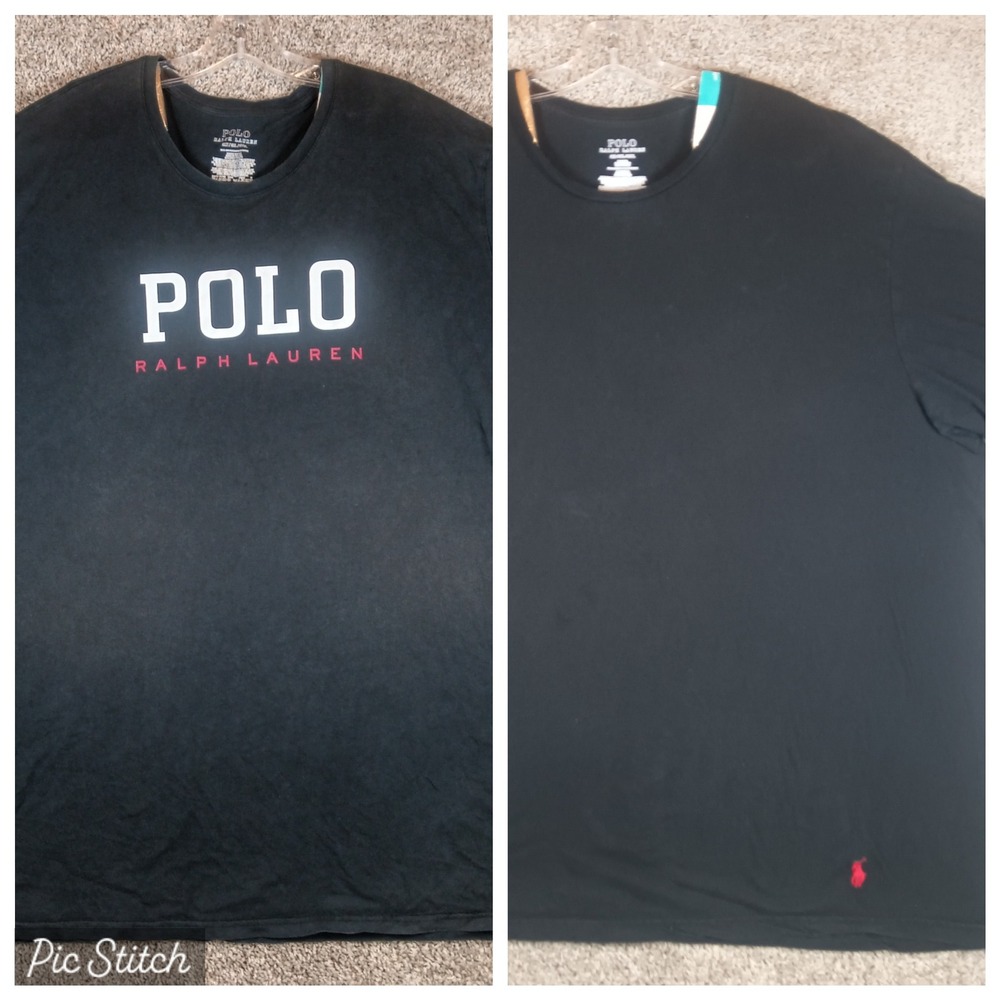 Polo Ralph Lauren Men 3XT 3XL Tall Black Logo T-Shirt Big & Tall Crew Neck Tee